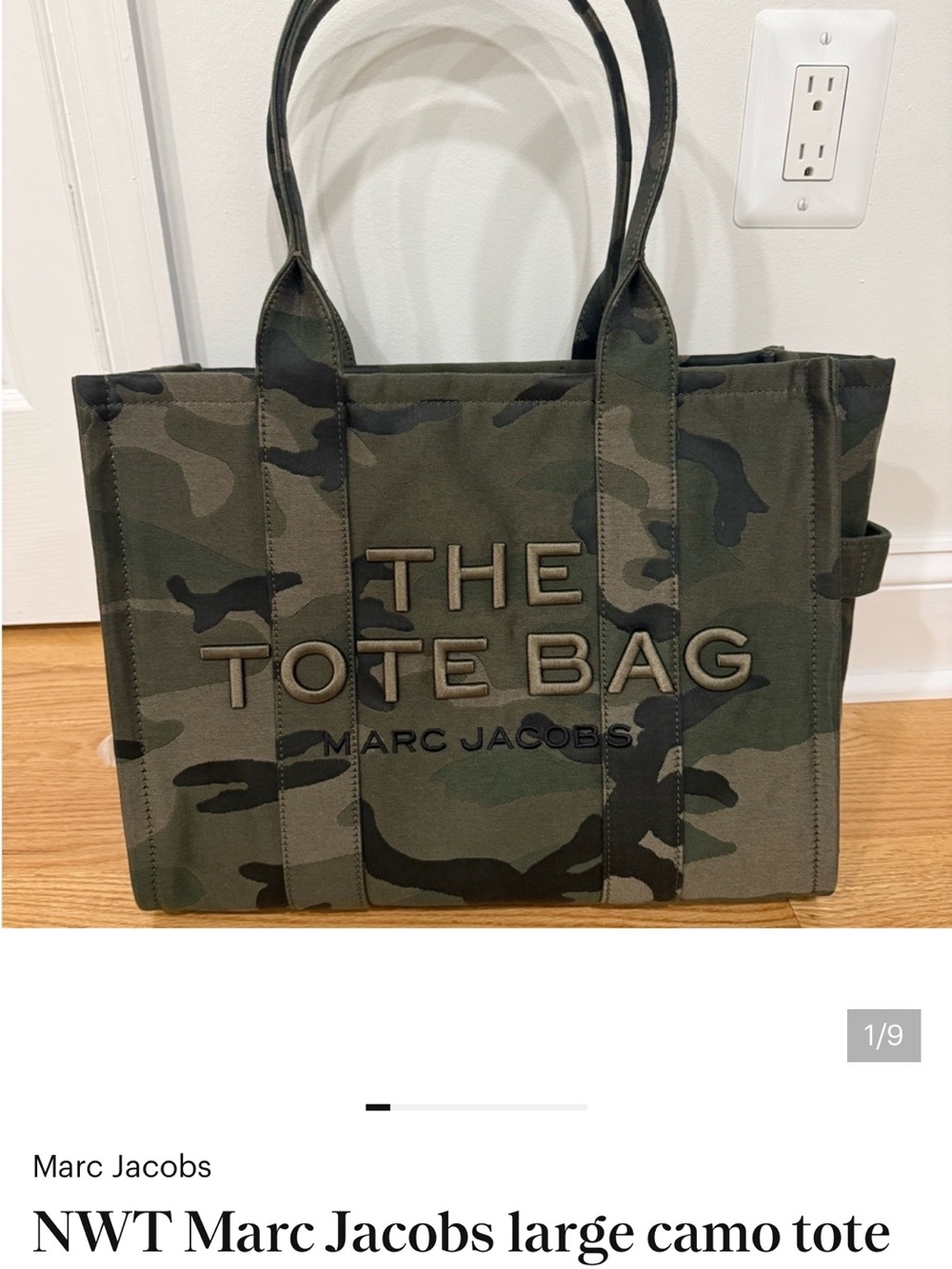 Marc Jacobs Camouflage Canvas Tote in Olive and Black - Picture 7 of 7